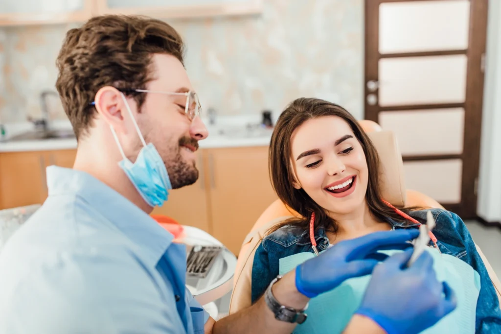 dentist explaining treatment to a patient